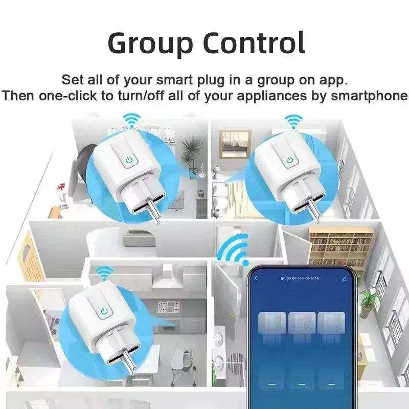 EU Power Monitor Wireless App Voice Remote Control Socket Outlet Work