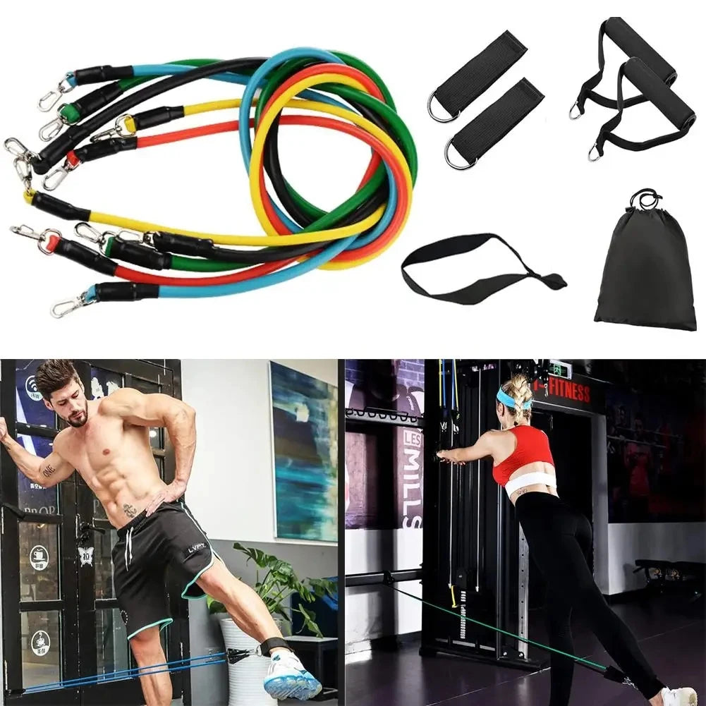 Fitness Resistance Bands Set Workout Exercise Tube Bands with Handles Carry Bags