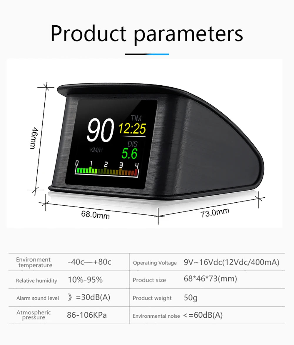 Smart Digital Meter P10 PRO OBD2 Head Up Display On Board Computer Digital Meter