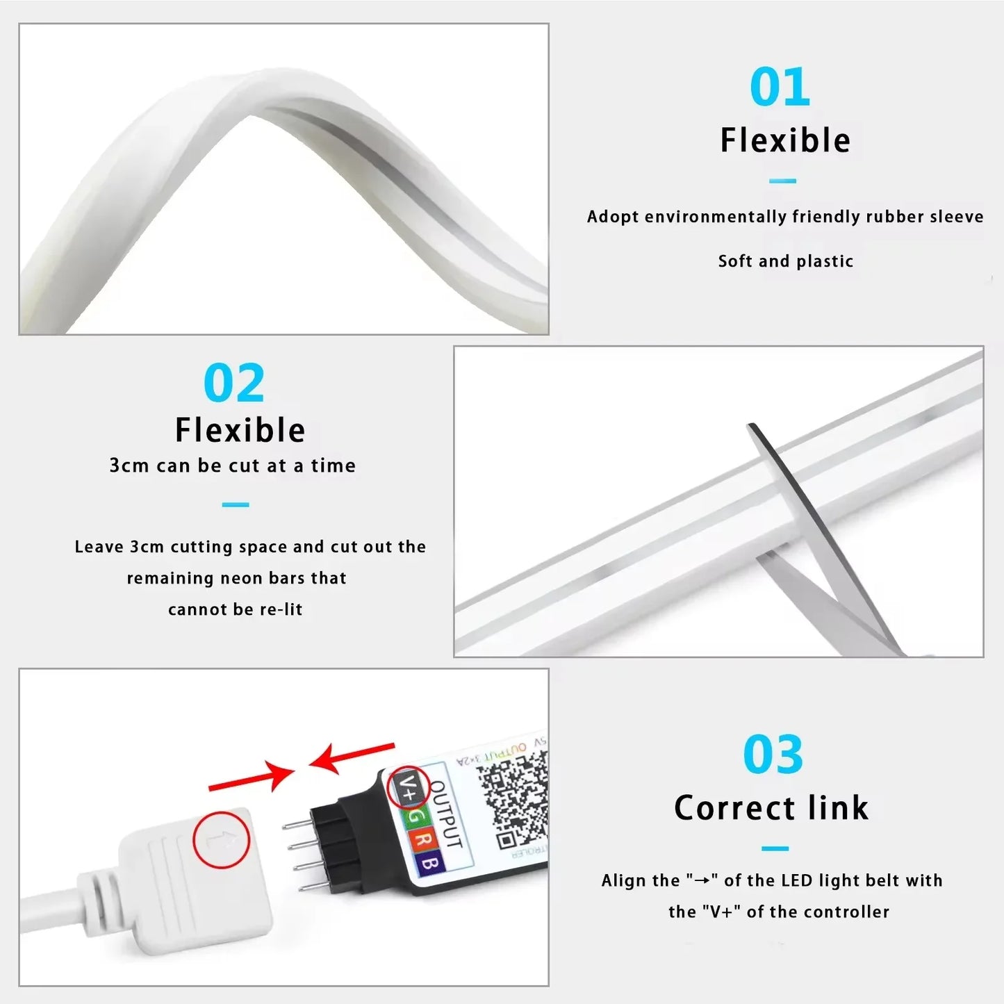 RGB Neon LED Strip Waterproof DIY USB Neon App Remote Control Lighting