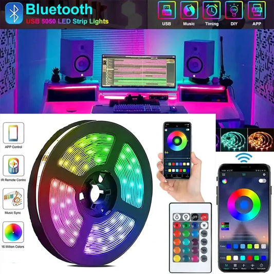 APP Remote Control Smart LED Strip Lights 5050 RGB Bluetooth