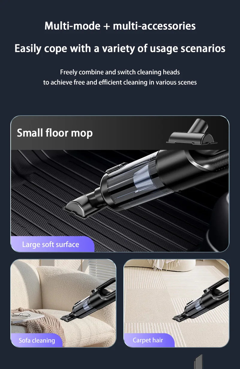Wireless one-button dust dump high-power portable vacuum cleaner