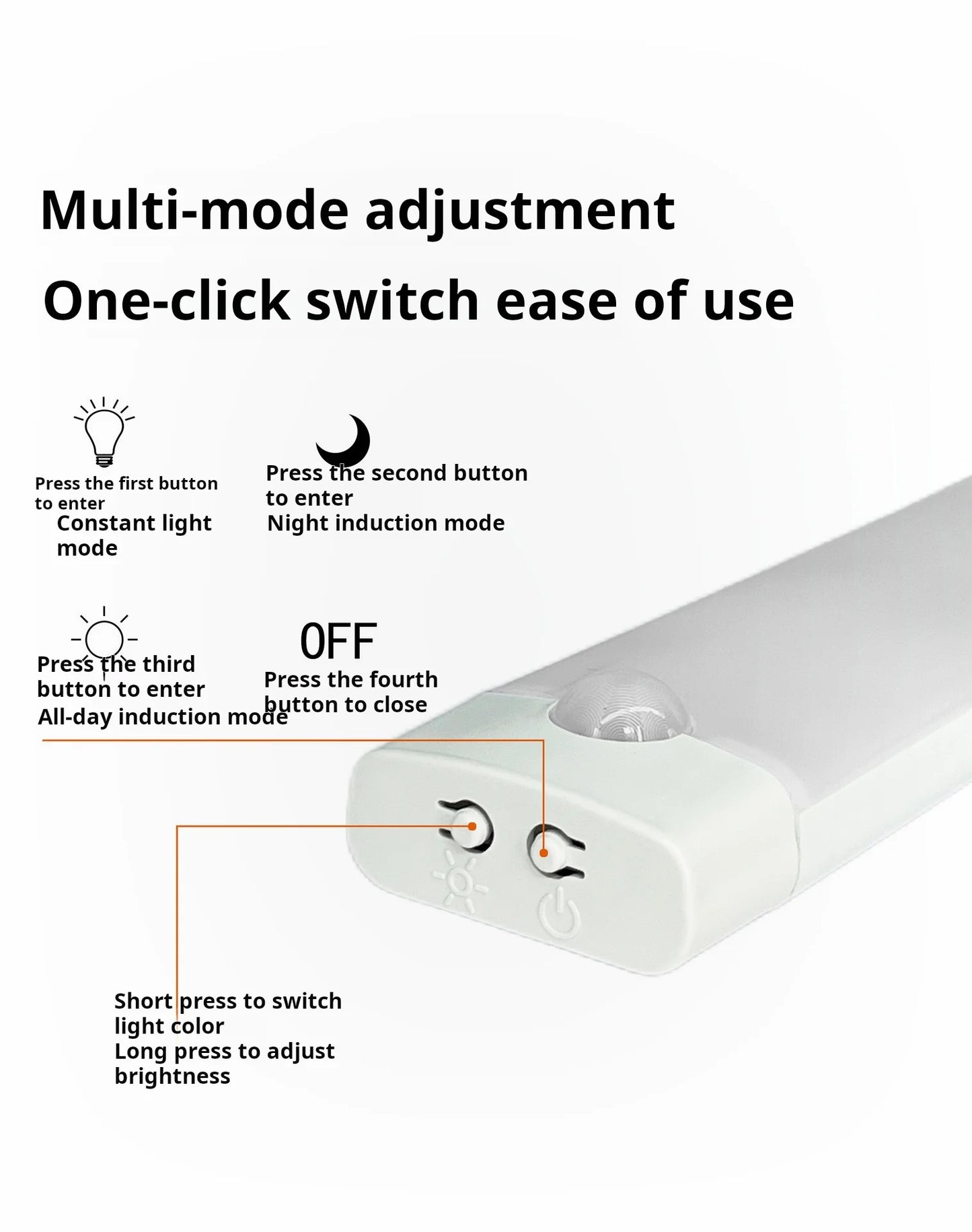 1pc Wireless Rechargeable LED Motion Sensor Cabinet Light