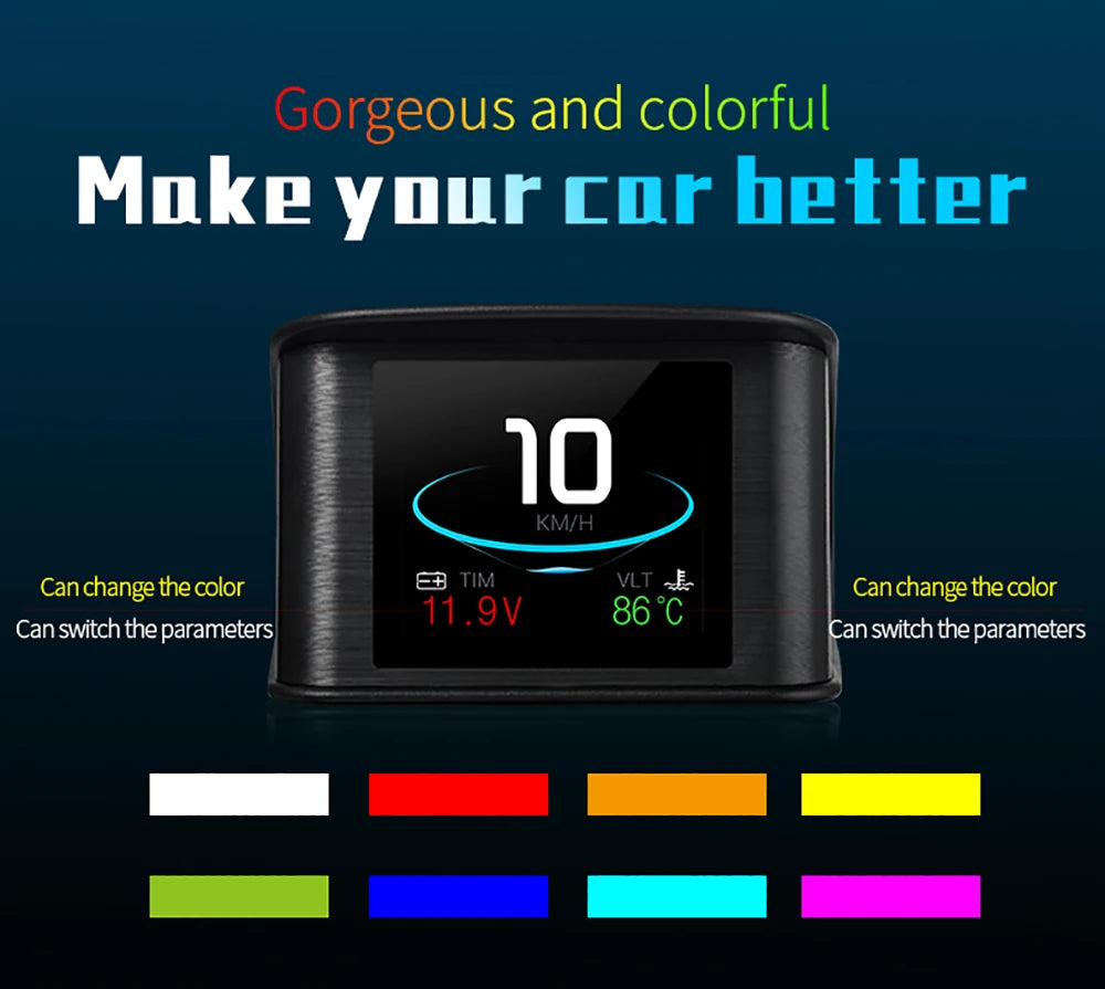 Smart Digital Meter P10 PRO OBD2 Head Up Display On Board Computer Digital Meter