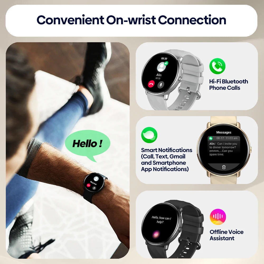 Zeblaze GTR 3 Pro AMOLED Display Make/Answer Phone Calls Smart Watch