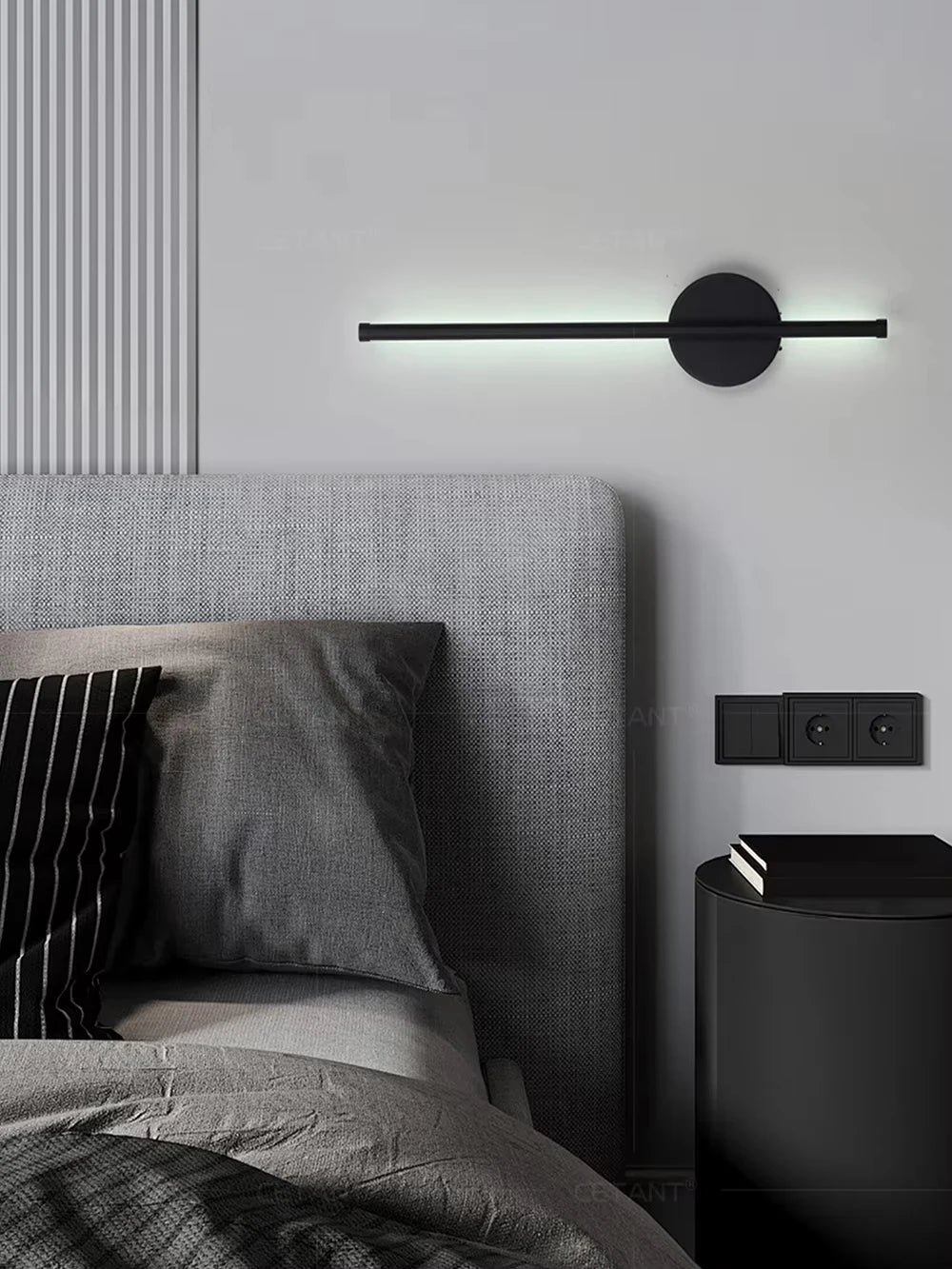 Magnetic Rechargeable 50 Wall Lamp Black Gold LED Lighting