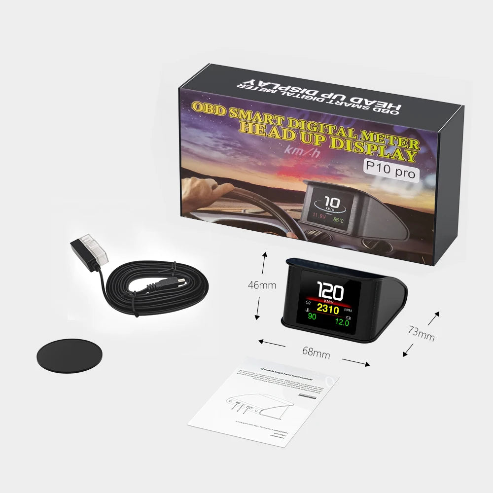 Smart Digital Meter P10 PRO OBD2 Head Up Display On Board Computer Digital Meter
