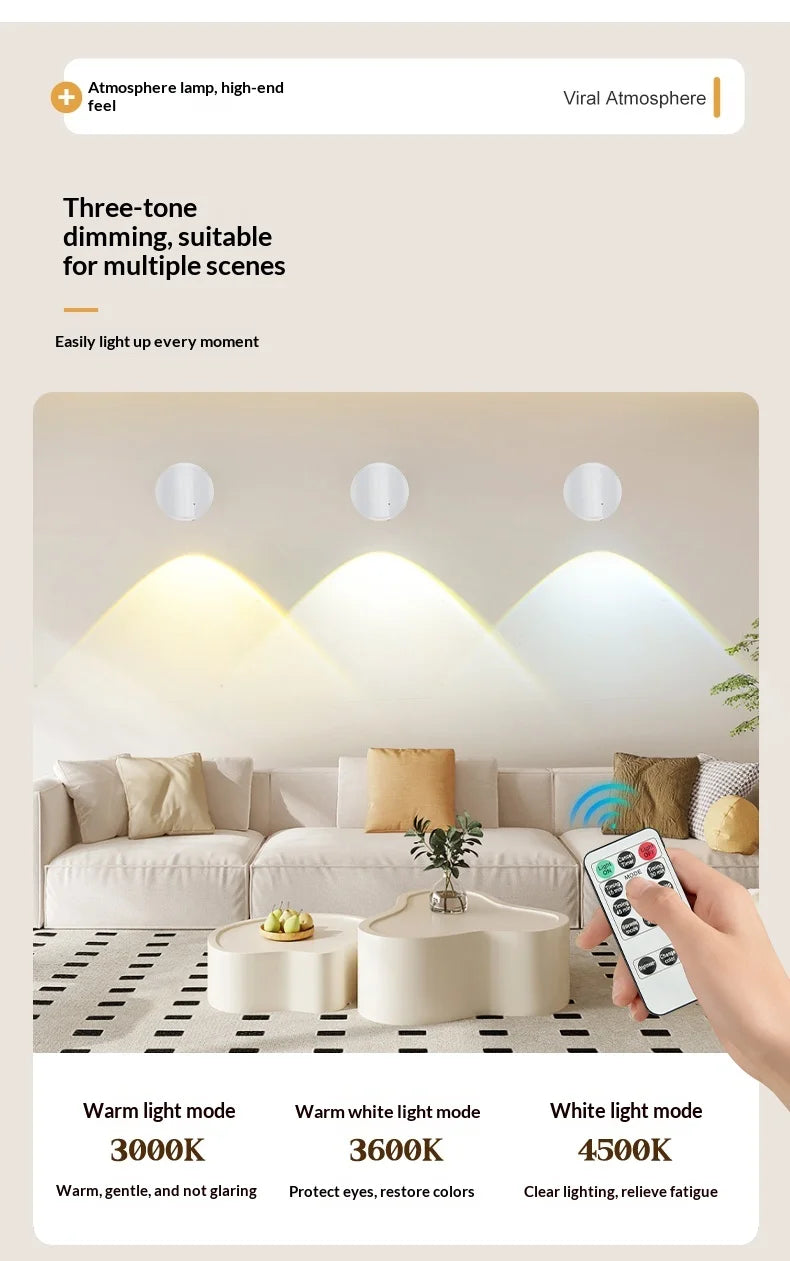 Magnetic Base USB Rechargeable LED Cordless Wall Light
