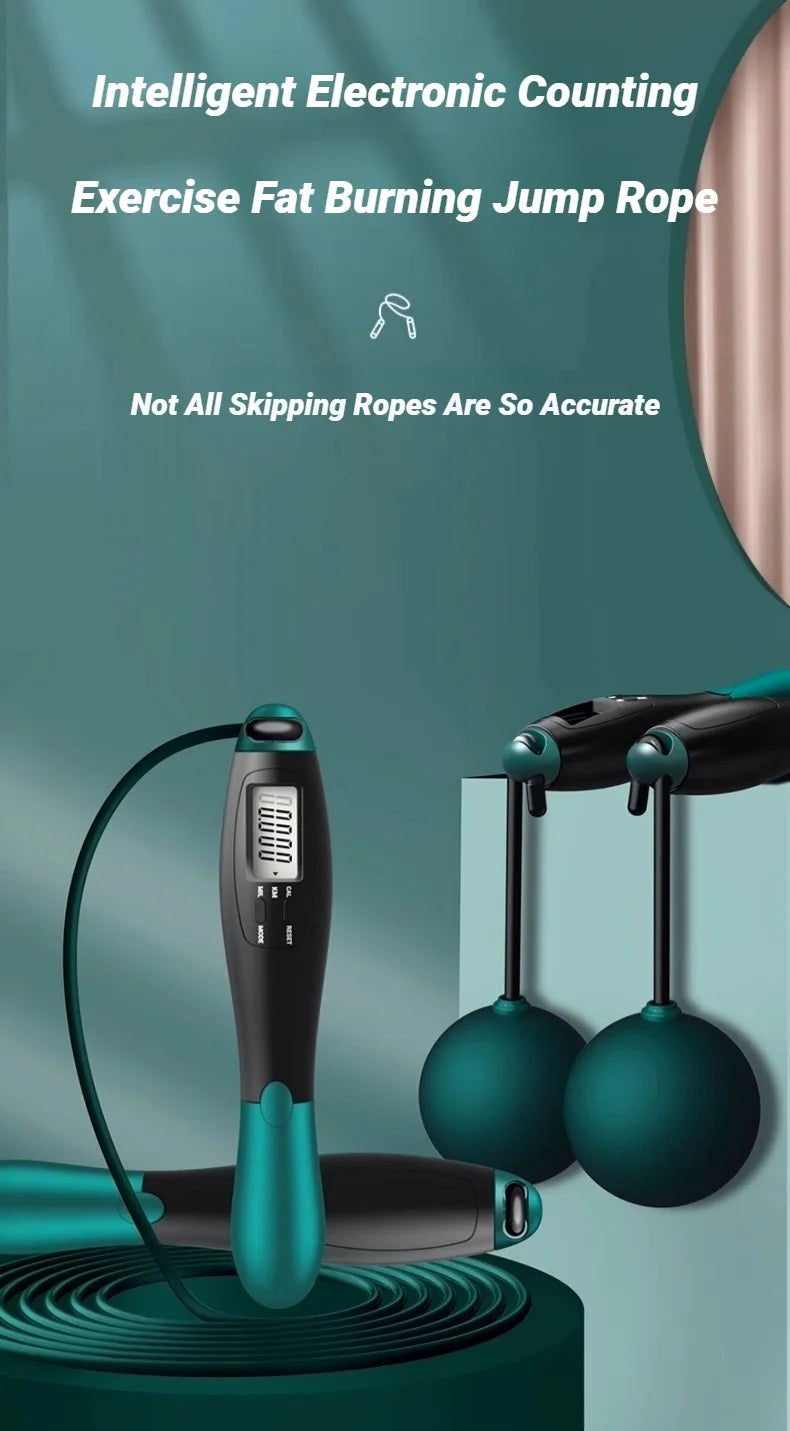 Counting Jump Rope Steel Skipping Exercise Adjustable Fitness Gym