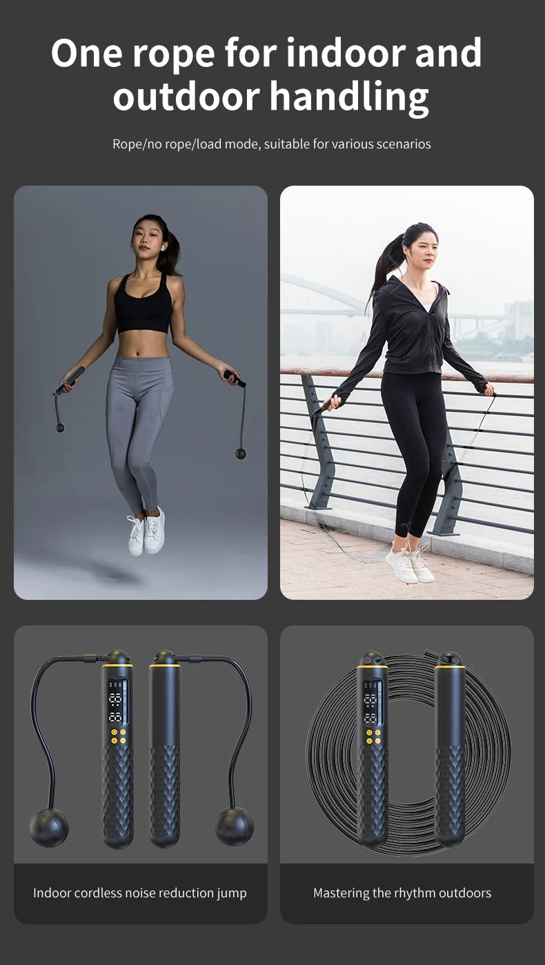 Electronic Technology Jump Rope Wire Rope with Digital Wireless Calorie Counter