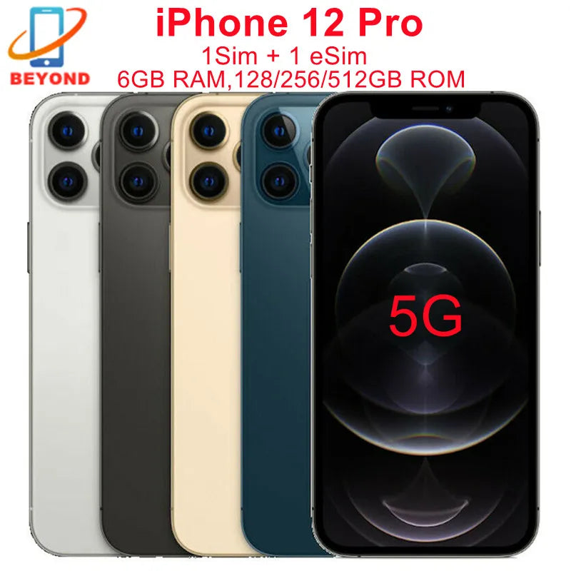 Genuine Apple iPhone 12 Pro, A14 Bionic IOS Face ID NFC Unlocked 5G 98%