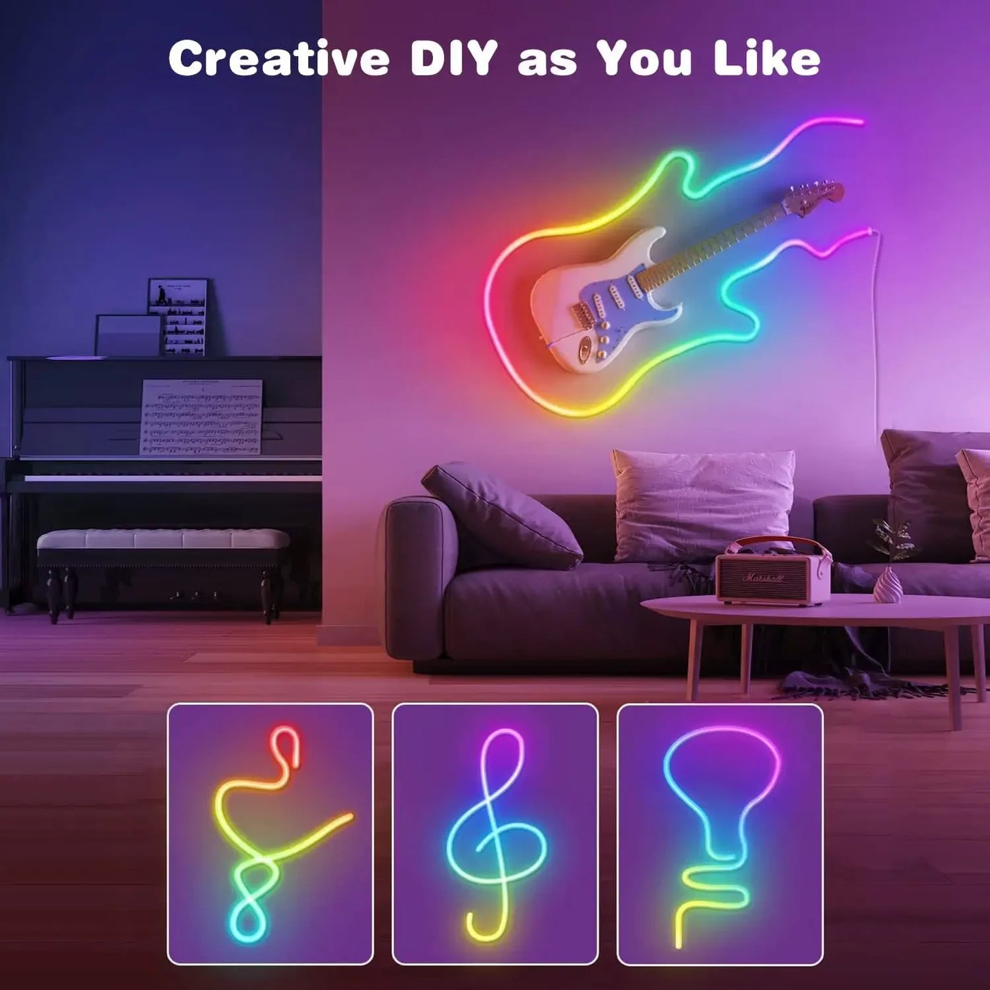 RGB Neon LED Strip Waterproof DIY USB Neon App Remote Control Lighting