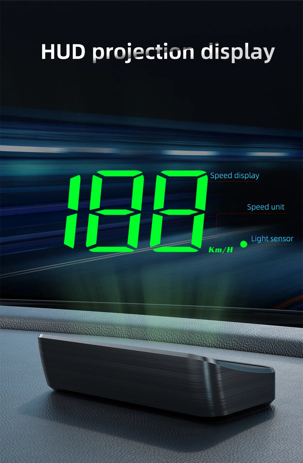 HD Car Head up Display M2 GPS Speedometer Windshield Auto Electronics Projector