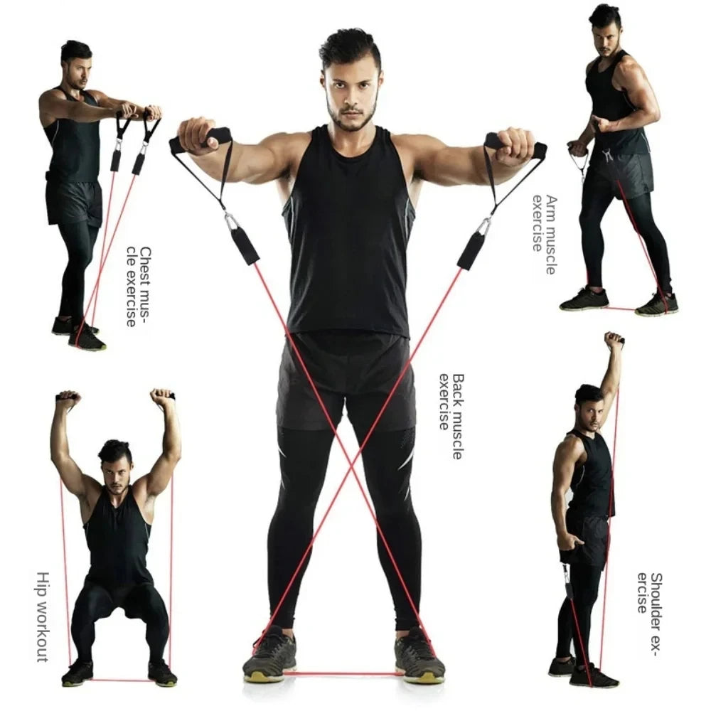 Fitness Resistance Bands Set Workout Exercise Tube Bands with Handles Carry Bags