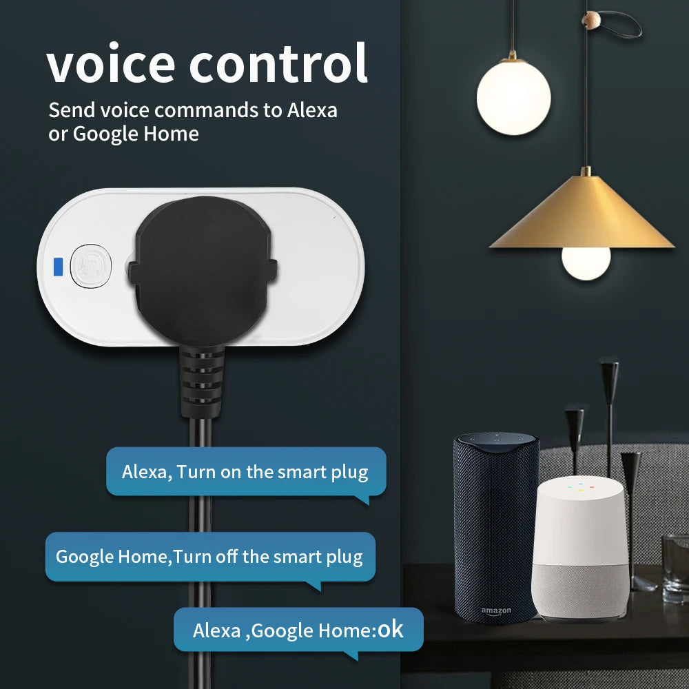 TNCE Tuya Brazil Plug 16/20A adapter, Smart outlet Voice control