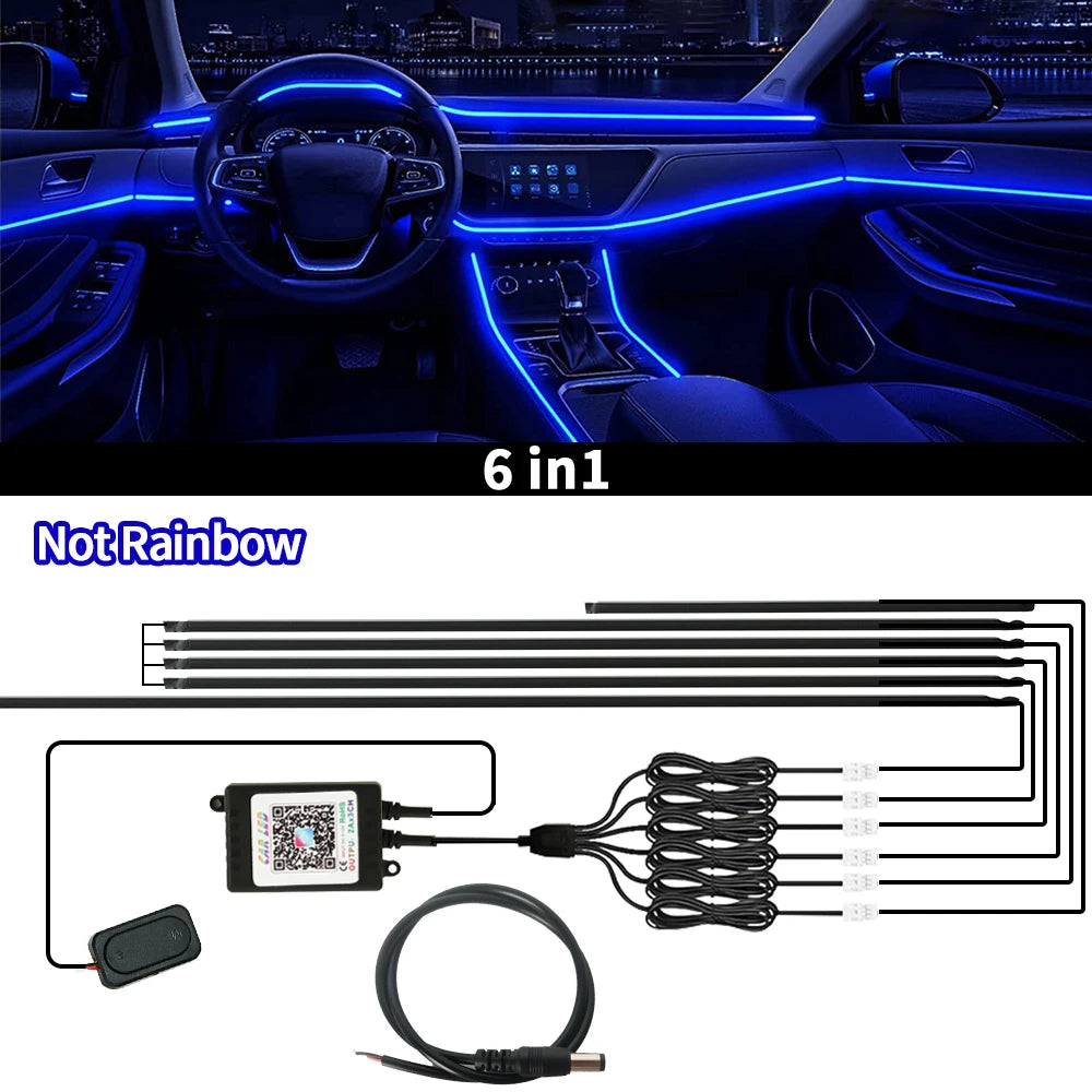 64 Colors RGB Symphony Car Ambient Light with APP Control