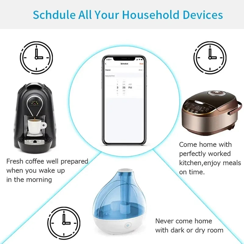 EU Power Monitor Wireless App Voice Remote Control Socket Outlet Work