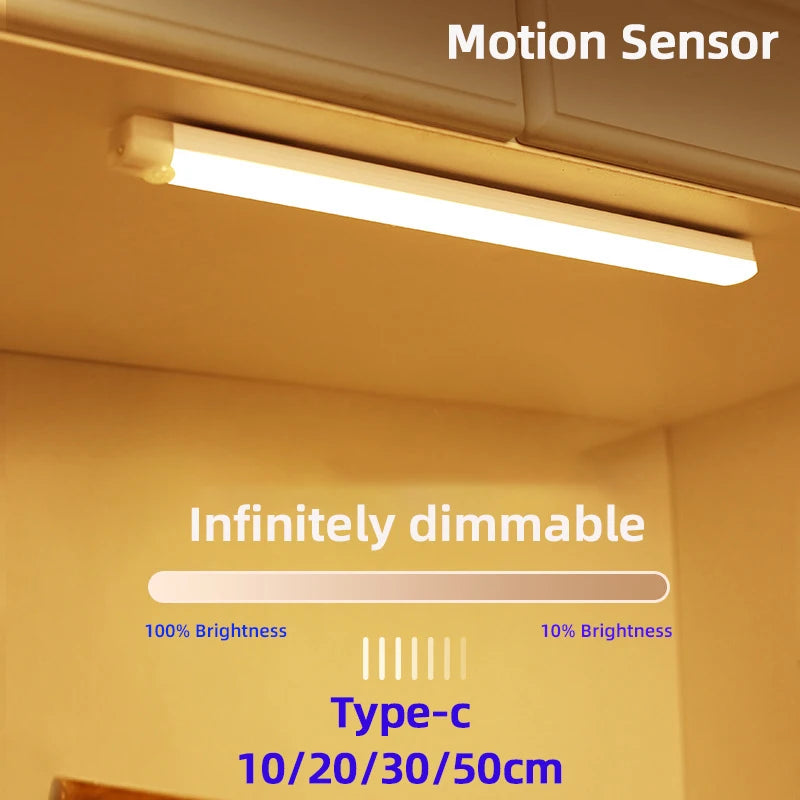 Motion Sensor Lamp Night Light Wireless LED USB Type C Rechargeable Lamp