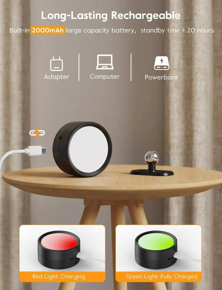 LED Wall Mounted Lights with Remote Wireless Magnetic Wall Sconces 3 Color