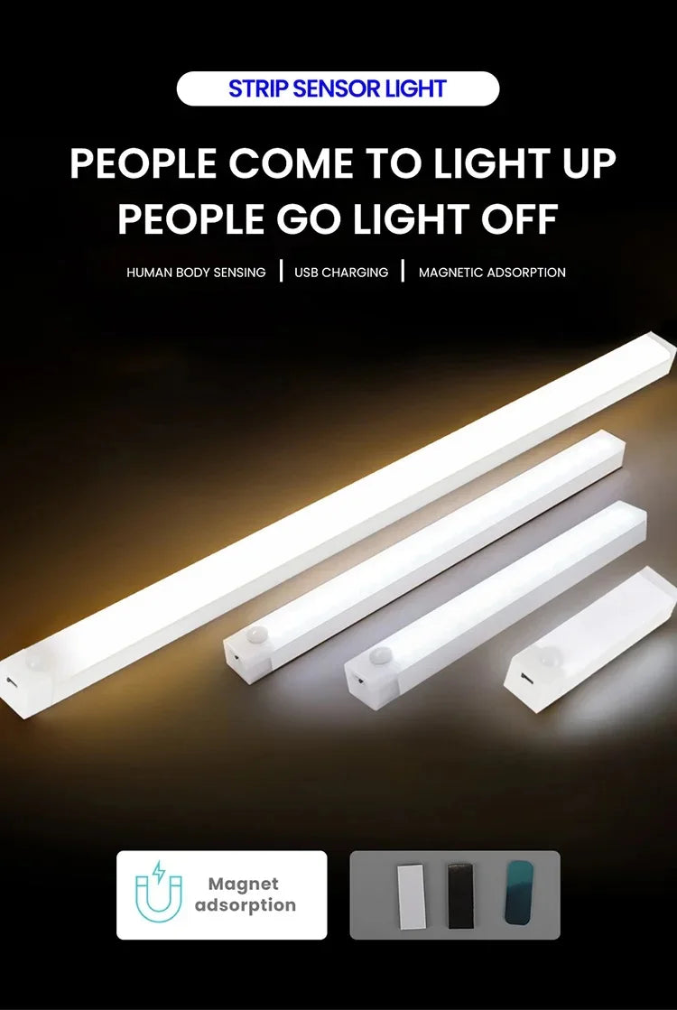 Motion Sensor Lamp Night Light Wireless LED USB Type C Rechargeable Lamp