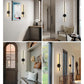 Magnetic Rechargeable 50 Wall Lamp Black Gold LED Lighting Wiring Free