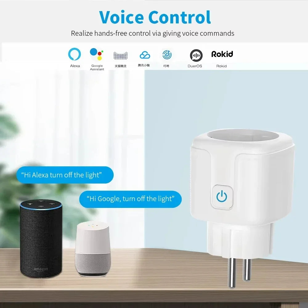 EU Power Monitor Wireless App Voice Remote Control Socket Outlet Work