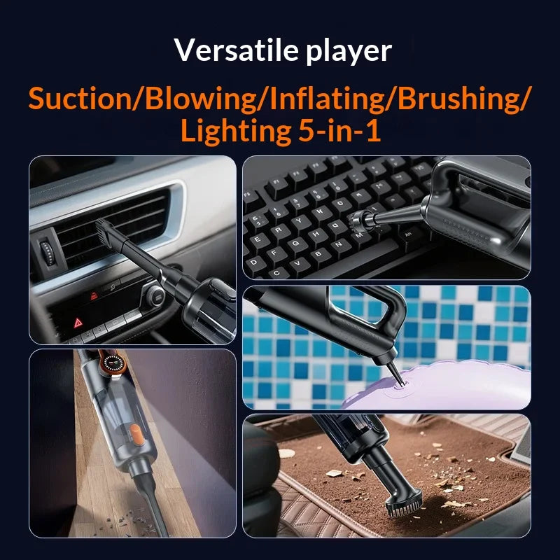 Wireless one-button dust dump high-power portable vacuum cleaner