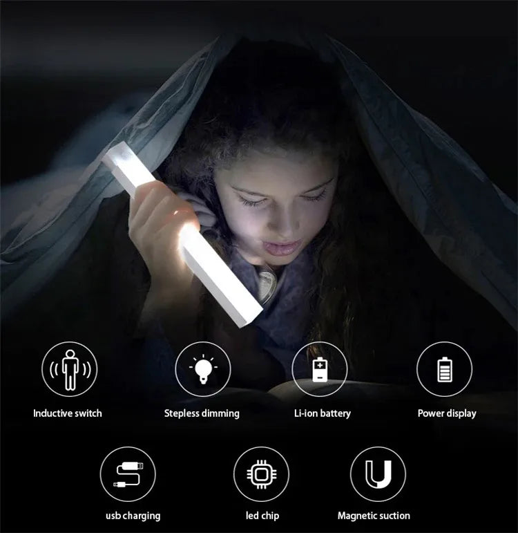 Motion Sensor Lamp Night Light Wireless LED USB Type C Rechargeable Lamp
