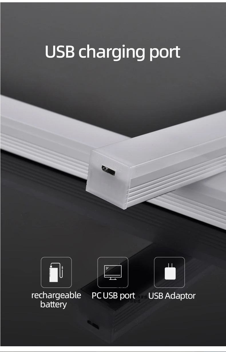 Motion Sensor Lamp Night Light Wireless LED USB Type C Rechargeable Lamp
