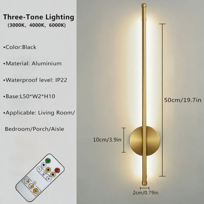 Magnetic Rechargeable 50 Wall Lamp Black Gold LED Lighting