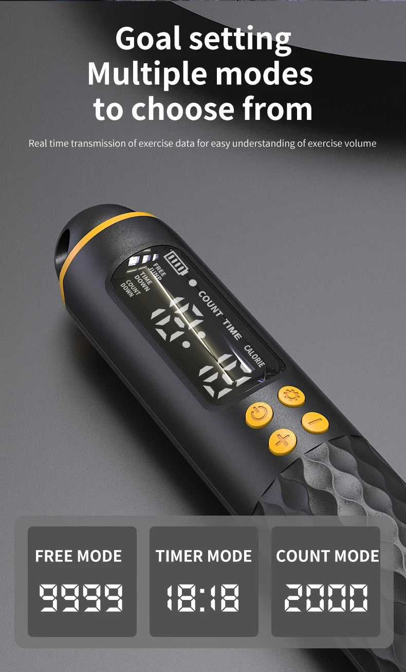 Electronic Technology Jump Rope Wire Rope with Digital Wireless Calorie Counter
