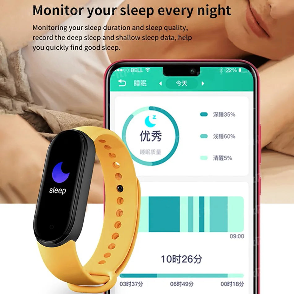 Waterproof M6 Smart Watch Men Women Fitness Sports Pressure Monitor Watches
