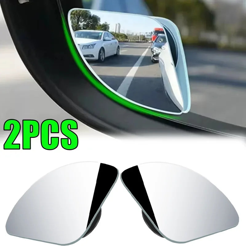 360° 2pcs Universal Fit Glass Car Wide-angle Blind Spot Rearview Mirror
